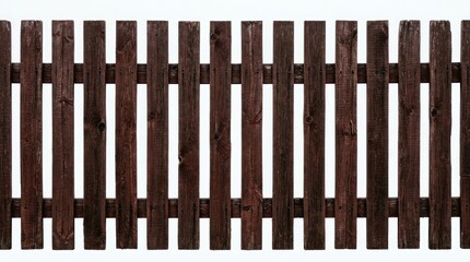 Fototapeta premium Dark Brown Wooden Picket Fence Texture Background.