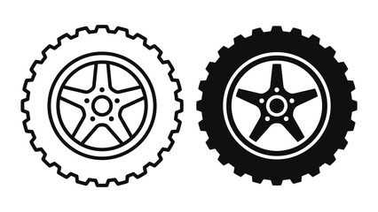 Off road wheel and tire icon set © Mst