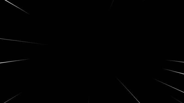 Japanese anime speedline motion background featuring fast glowing streaks, radial zoom burst effects, manga action scene animation, seamless transparent loop, cinematic cartoon 4K video
