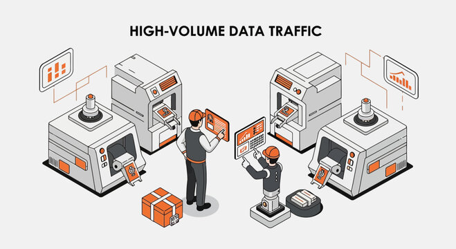 Industrial Data Processors with Workers Analyzing High-Volume Traffic