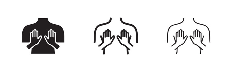 Obraz premium Shoulder massage and therapy body care icons set