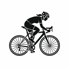 Naklejka premium Cyclist riding a bicycle in motion.