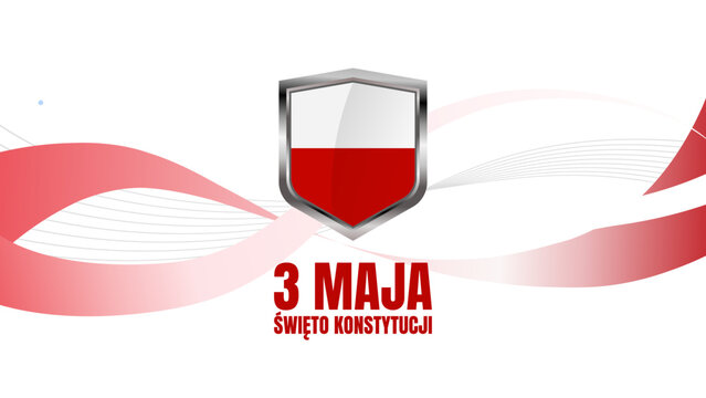 3 maja święto konstytucji baner z tarczą flagi Polski