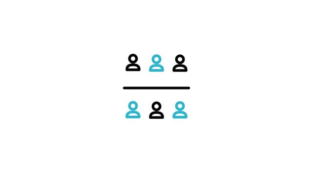 Abstract illustration of several human figures symmetrical design on white