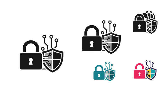 Digital Security Concept Unlocking Data Protection with Integrated Padlock Shield and Circuitry Elements Representing Network Integrity and Cyber Defense Systems.