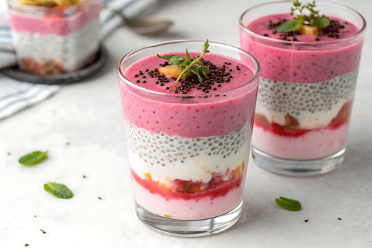 Rose falooda layered dessert drink