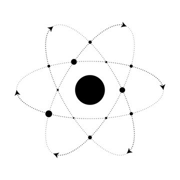 Atomic structure, chemistry and science concept.