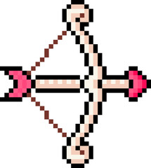 Fototapeta premium Cupid Arrow Pixel Art Icon