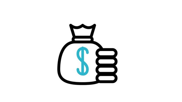 Money bag and coins illustration on white background business concept