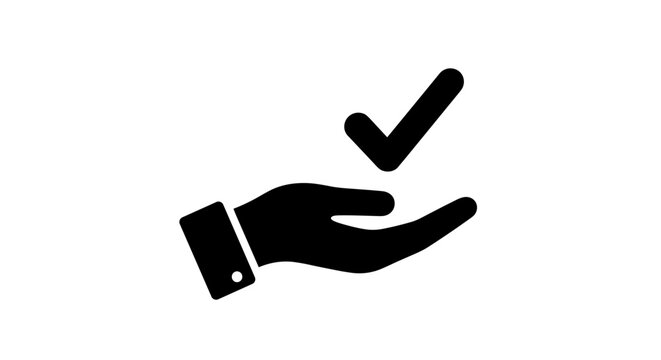 Hand holding a successful tick mark representing verification approval and achievement in business and personal endeavors conveying a sense of completion and positive outcomes for various projects and