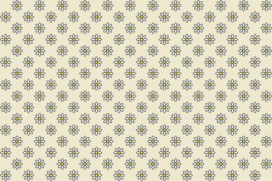 Yellow stamens and white petals on a Cornsilk color background.