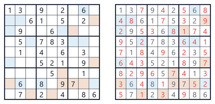 Sudoku evenodd solution page with filled numbers and clear grid layout  