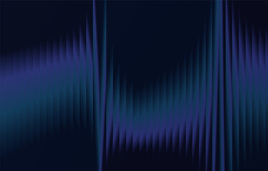 Obraz premium Dark blue reeded glass abstract background with luminous vertical fluted bands