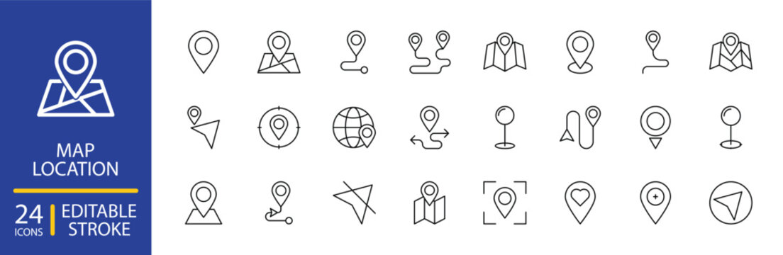 Map Location icon set