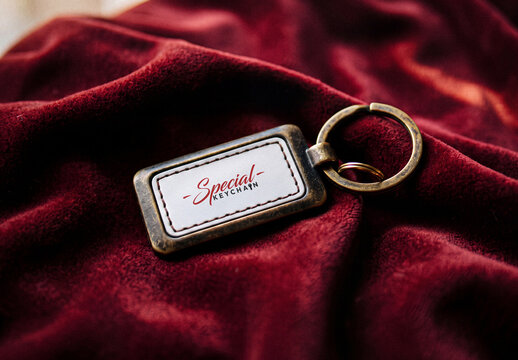Leather Keychain Mockup