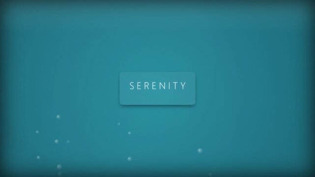 A minimalist digital display presents a harmonious 'SERENITY' message within a gently glowing button, conceptually inviting a peaceful journey, akin to a tranquil play button on a serene interface