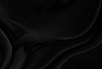 Fototapeta premium Black gray satin dark fabric texture luxurious shiny that is abstract silk cloth background with patterns soft waves blur beautiful.