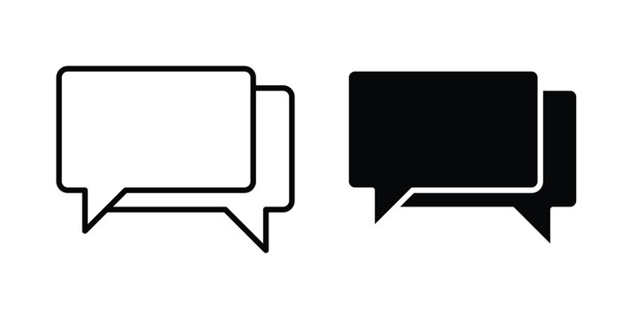 Talk bubble speech icon. Glyph solid icons collection. Line symbols