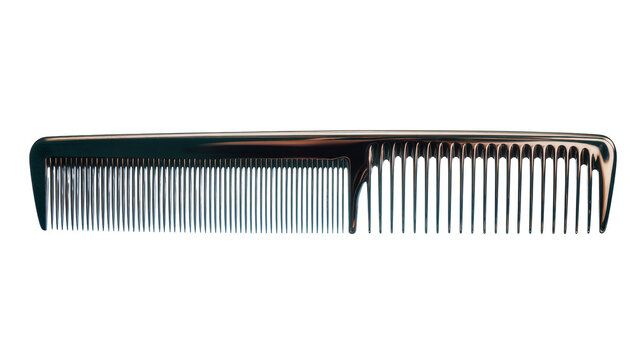 Dark brown plastic hair comb with fine teeth