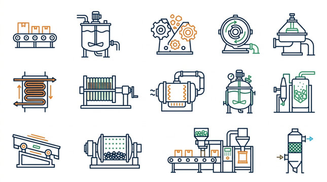 Industrial machinery and equipment drawings.