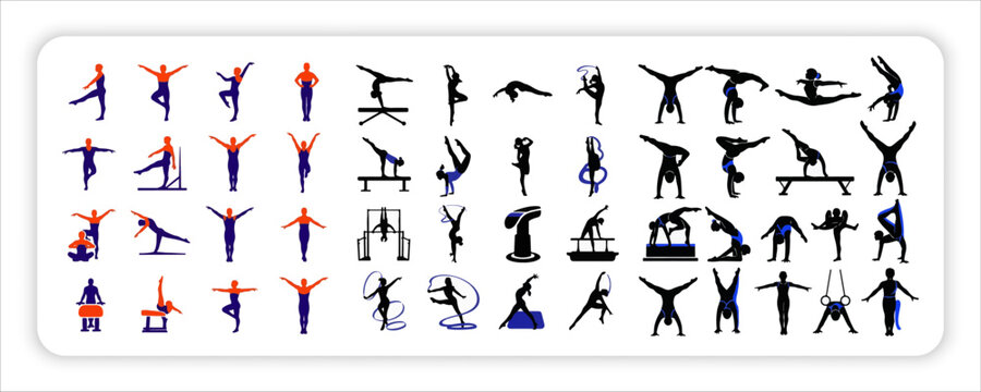 Gymnastics Poses Elements Collection,