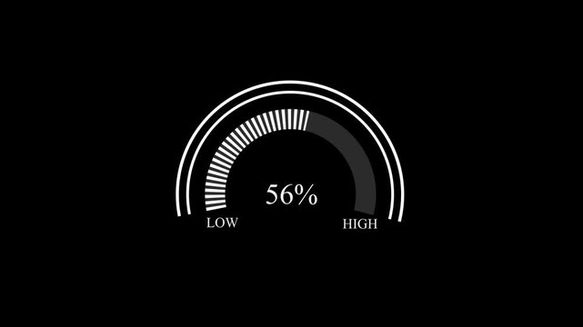 White speed gauge or dial showing 31% progress speedometer percentage low high indicator speedometer percentage low high indicator