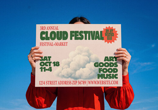 Poster Held By Person Mockup