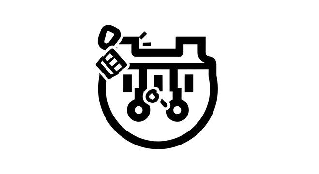 Abstract Circuitry Icon with Digital Components