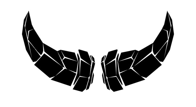 Abstract Geometric Devil Horns Silhouette Icon