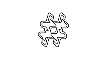 Fototapeta premium Abstract Hashtag Symbol Line Art Design