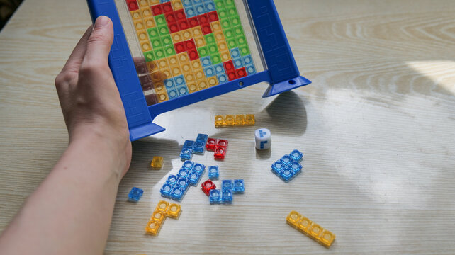 Colorful educational tetris puzzle game for children development and learning