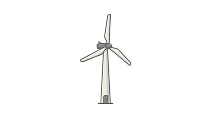 Obraz premium Wind turbine illustration for renewable energy and sustainable power generation PNG Isolated on transparent background