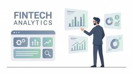 Obraz premium Fintech Analytics Harnessing Data for Financial Insights and Business Growth