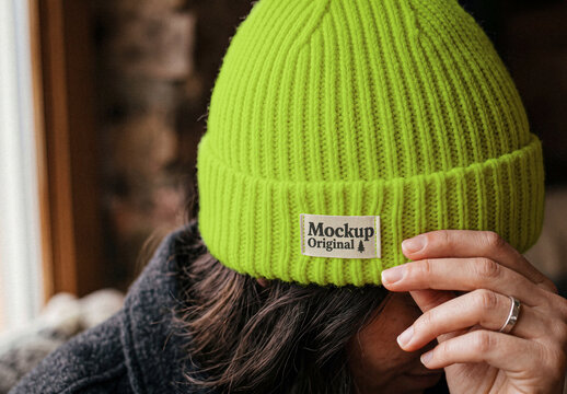 Winter Knit Hat Mockup