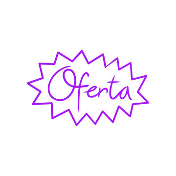 Purple oferta sign