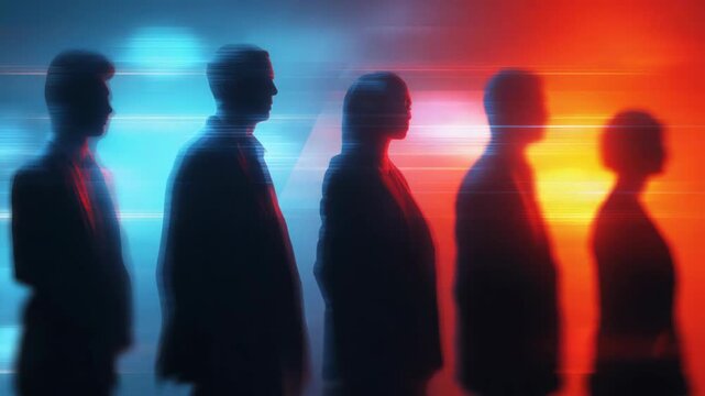 business background, silhouette shadow businessmen with light play light glow 