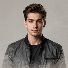Obraz premium Sketch Dj Graffiti. A Grunge-Textured Backdrop Sets The Scene For A Moody Illustration