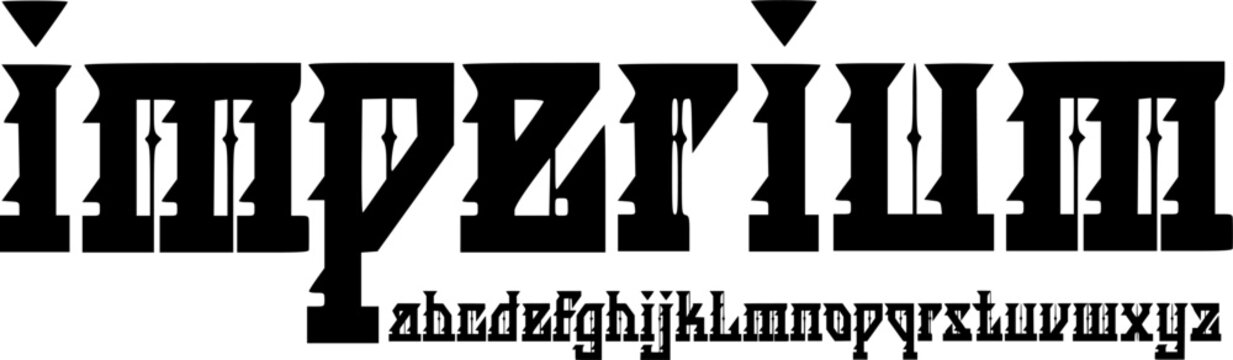 Imperium Medieval Gothic Font Alphabet &ndash; Bold Blackletter Typeface for Vintage Royal Logos, Tattoo Branding, Esports Identity & Classic Retro Typography Design