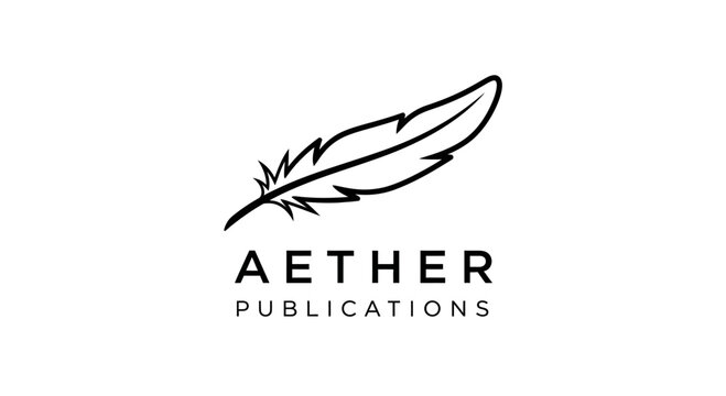Aether Publications Logo with Minimalist Feather Icon