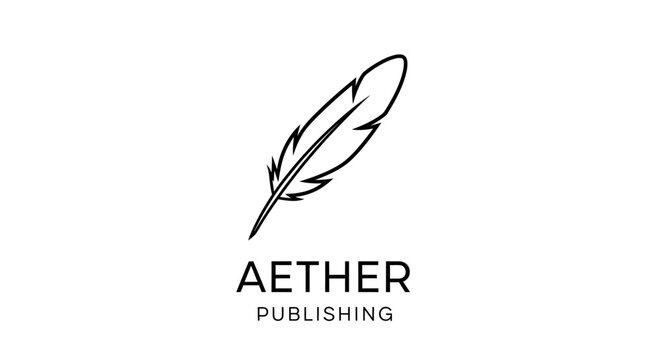 Aether Publishing Logo Design with Minimalist Feather Icon