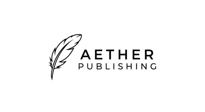Aether Publishing Minimalist Logo with Feather Icon