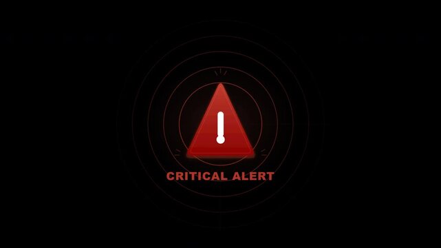 Critical alert notification with red triangle and white exclamation mark