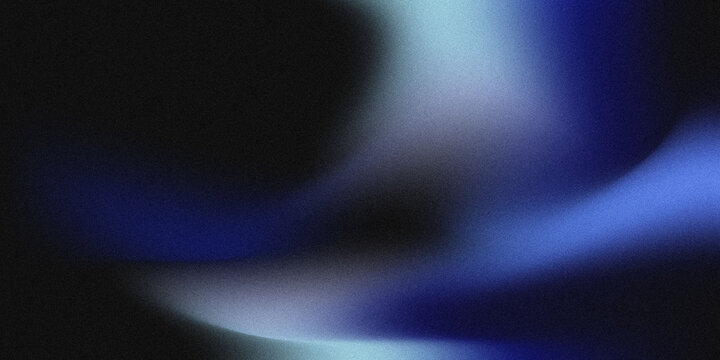 Abstract neon blue glowing fluid wave with soft blurred gradient light motion on dark futuristic digital background wallpaper