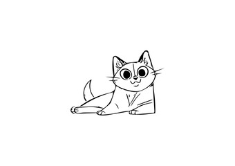 Obraz premium Vector cat outline