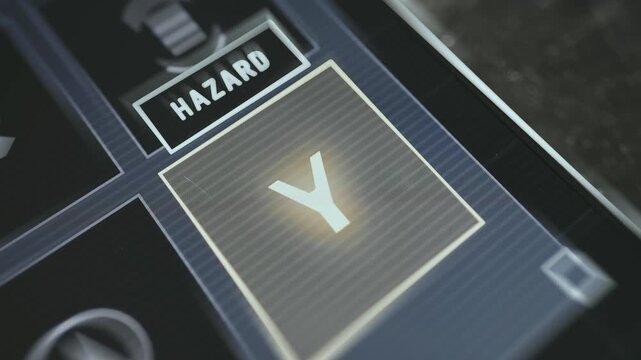 User selects the Y button labeled HAZARD