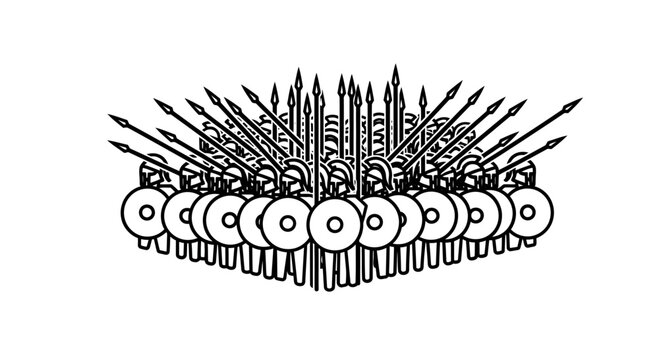 Ancient Greek Phalanx Formation Illustration