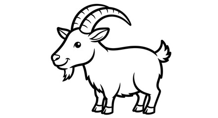 Obraz premium Cute Cartoon Goat Illustration