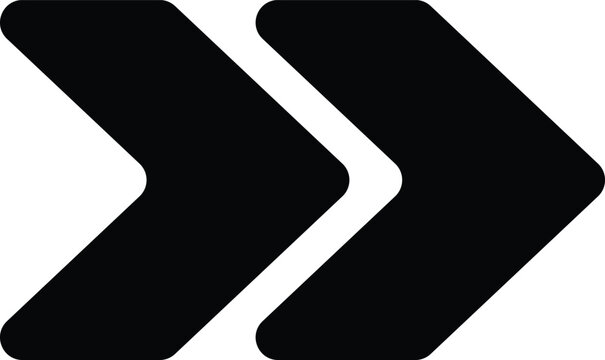 Two black chevron arrows pointing to right side  symbol