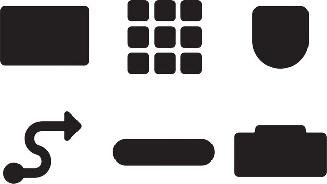 system builder icon silhouette set minimal ui block shapes.eps
