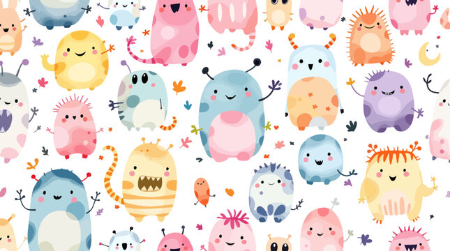 seamless pattern with monster